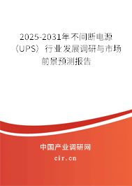 2025-2031年不間斷電源（UPS）行業(yè)發(fā)展調(diào)研與市場前景預測報告