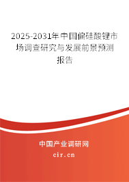 2025-2031年中國偏硅酸鋰市場調(diào)查研究與發(fā)展前景預(yù)測報(bào)告
