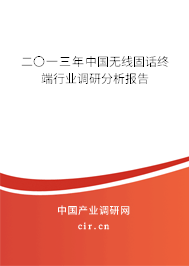 二〇一三年中國(guó)無(wú)線固話終端行業(yè)調(diào)研分析報(bào)告
