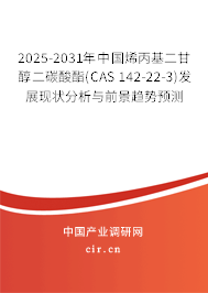 2025-2031年中國烯丙基二甘醇二碳酸酯(CAS 142-22-3)發(fā)展現(xiàn)狀分析與前景趨勢預測