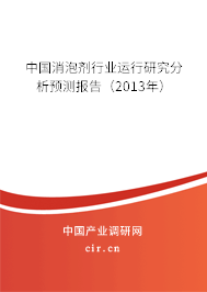 中國消泡劑行業(yè)運(yùn)行研究分析預(yù)測(cè)報(bào)告（2013年）