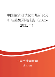 中國軸承測試儀市場研究分析與趨勢預(yù)測報告（2025-2031年）