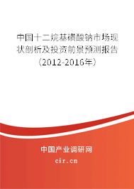 中國(guó)十二烷基磺酸鈉市場(chǎng)現(xiàn)狀剖析及投資前景預(yù)測(cè)報(bào)告（2012-2016年）