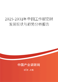 2025-2031年中國工作服定制發(fā)展現(xiàn)狀與趨勢分析報告