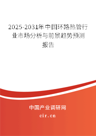 2025-2031年中國環(huán)路熱管行業(yè)市場分析與前景趨勢預(yù)測報告 2025-2031年中國環(huán)路熱管行業(yè)市場分析與前景趨勢預(yù)測報告