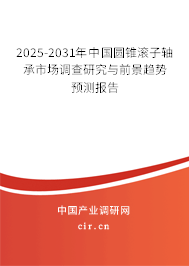 2025-2031年中國圓錐滾子軸承市場調(diào)查研究與前景趨勢預(yù)測報告