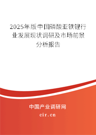 2025年版中國磷酸亞鐵鋰行業(yè)發(fā)展現(xiàn)狀調研及市場前景分析報告