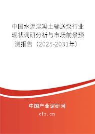 中國水泥混凝土輸送泵行業(yè)現(xiàn)狀調(diào)研分析與市場前景預(yù)測報(bào)告（2025-2031年）