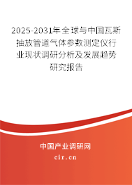 2025-2031年全球與中國(guó)瓦斯抽放管道氣體參數(shù)測(cè)定儀行業(yè)現(xiàn)狀調(diào)研分析及發(fā)展趨勢(shì)研究報(bào)告