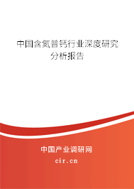 中國含氮普鈣行業(yè)深度研究分析報告