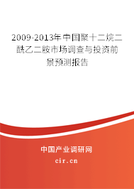 2009-2013年中國(guó)聚十二烷二酰乙二胺市場(chǎng)調(diào)查與投資前景預(yù)測(cè)報(bào)告