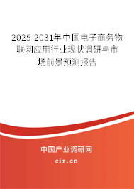 2025-2031年中國電子商務物聯(lián)網應用行業(yè)現(xiàn)狀調研與市場前景預測報告