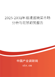 2025-2031年福建醬腌菜市場分析與前景趨勢報告 2025-2031年福建醬腌菜市場分析與前景趨勢報告