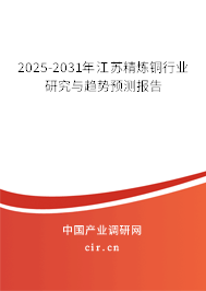 2025-2031年江蘇精煉銅行業(yè)研究與趨勢預測報告