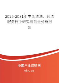 2025-2031年中國清洗、保潔服務(wù)行業(yè)研究與前景分析報(bào)告