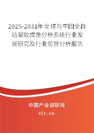 2025-2031年全球與中國全自動凝膠成像分析系統(tǒng)行業(yè)發(fā)展研究及行業(yè)前景分析報告