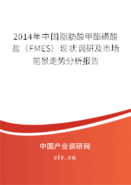 2014年中國脂肪酸甲酯磺酸鹽（FMES）現(xiàn)狀調(diào)研及市場前景走勢分析報告