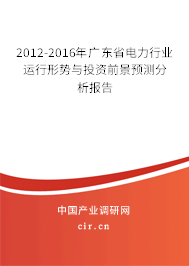 2012-2016年廣東省電力行業(yè)運行形勢與投資前景預(yù)測分析報告