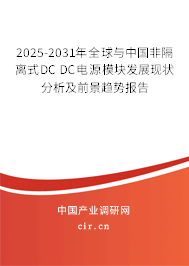 2025-2031年全球與中國(guó)非隔離式DC DC電源模塊發(fā)展現(xiàn)狀分析及前景趨勢(shì)報(bào)告