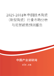 2025-2031年中國技術(shù)陶瓷（新型陶瓷）行業(yè)市場分析與前景趨勢預(yù)測報(bào)告