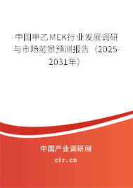 中國(guó)甲乙MEK行業(yè)發(fā)展調(diào)研與市場(chǎng)前景預(yù)測(cè)報(bào)告（2025-2031年）