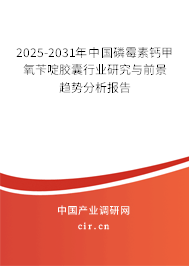 2025-2031年中國磷霉素鈣甲氧芐啶膠囊行業(yè)研究與前景趨勢分析報告