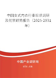 中國(guó)女式內(nèi)衣行業(yè)現(xiàn)狀調(diào)研及前景趨勢(shì)報(bào)告（2025-2031年）