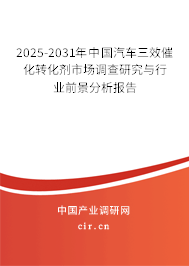 2025-2031年中國汽車三效催化轉(zhuǎn)化劑市場調(diào)查研究與行業(yè)前景分析報告