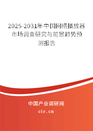 2025-2031年中國網絡播放器市場調查研究與前景趨勢預測報告