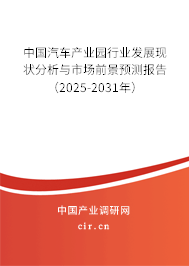 中國(guó)汽車產(chǎn)業(yè)園行業(yè)發(fā)展現(xiàn)狀分析與市場(chǎng)前景預(yù)測(cè)報(bào)告（2025-2031年）