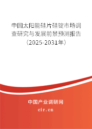 中國(guó)太陽(yáng)能硅片硅錠市場(chǎng)調(diào)查研究與發(fā)展前景預(yù)測(cè)報(bào)告（2025-2031年）