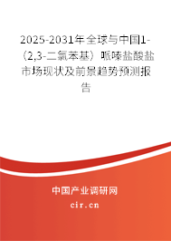 2025-2031年全球與中國(guó)1-(2,3-二氯苯基)哌嗪鹽酸鹽市場(chǎng)現(xiàn)狀及前景趨勢(shì)預(yù)測(cè)報(bào)告 2025-2031年全球與中國(guó)1-(2,3-二氯苯基)哌嗪鹽酸鹽市場(chǎng)現(xiàn)狀及前景趨勢(shì)預(yù)測(cè)報(bào)告