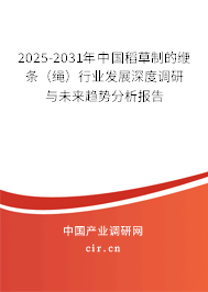2025-2031年中國稻草制的緶條(繩)行業(yè)發(fā)展深度調(diào)研與未來趨勢分析報告 2025-2031年中國稻草制的緶條(繩)行業(yè)發(fā)展深度調(diào)研與未來趨勢分析報告