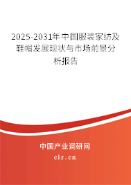 2025-2031年中國服裝家紡及鞋帽發(fā)展現(xiàn)狀與市場前景分析報(bào)告