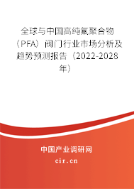 全球與中國高純氟聚合物（PFA）閥門行業(yè)市場分析及趨勢預(yù)測報告（2022-2028年）