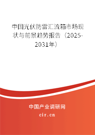 中國光伏防雷匯流箱市場現(xiàn)狀與前景趨勢報告（2025-2031年）
