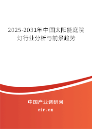 2025-2031年中國(guó)太陽(yáng)能庭院燈行業(yè)分析與前景趨勢(shì)