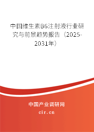 中國維生素B6注射液行業(yè)研究與前景趨勢(shì)報(bào)告（2025-2031年）