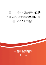 中國中小企業(yè)貸款行業(yè)現(xiàn)狀調(diào)查分析及發(fā)展趨勢預(yù)測報告（2025年版）