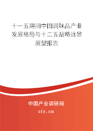 十一五期間中國(guó)調(diào)味品產(chǎn)業(yè)發(fā)展格局與十二五戰(zhàn)略遠(yuǎn)景展望報(bào)告