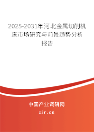 2025-2031年河北金屬切削機床市場研究與前景趨勢分析報告