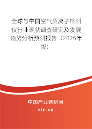 全球與中國空氣負(fù)離子檢測儀行業(yè)現(xiàn)狀調(diào)查研究及發(fā)展趨勢分析預(yù)測報(bào)告（2025年版）