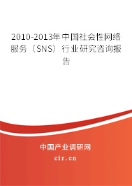 2010-2013年中國社會性網(wǎng)絡服務（SNS）行業(yè)研究咨詢報告