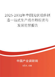 2025-2031年中國(guó)光伏組件制造一站式生產(chǎn)線市場(chǎng)現(xiàn)狀與發(fā)展前景報(bào)告 2025-2031年中國(guó)光伏組件制造一站式生產(chǎn)線市場(chǎng)現(xiàn)狀與發(fā)展前景報(bào)告