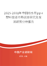 2025-2031年中國給水用pp-r塑料管道市場調(diào)查研究及發(fā)展趨勢分析報告