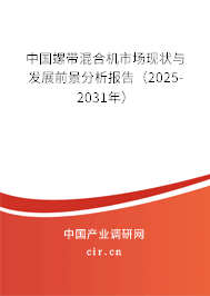 中國螺帶混合機市場現(xiàn)狀與發(fā)展前景分析報告（2025-2031年）