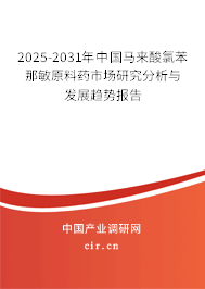 2025-2031年中國馬來酸氯苯那敏原料藥市場研究分析與發(fā)展趨勢報告