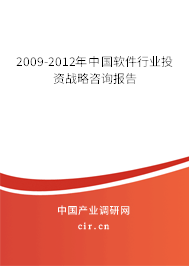 2009-2012年中國軟件行業(yè)投資戰(zhàn)略咨詢報(bào)告