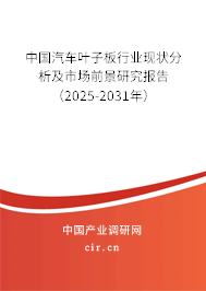 中國(guó)汽車葉子板行業(yè)現(xiàn)狀分析及市場(chǎng)前景研究報(bào)告（2025-2031年）