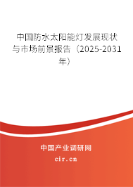 中國(guó)防水太陽(yáng)能燈發(fā)展現(xiàn)狀與市場(chǎng)前景報(bào)告（2025-2031年）